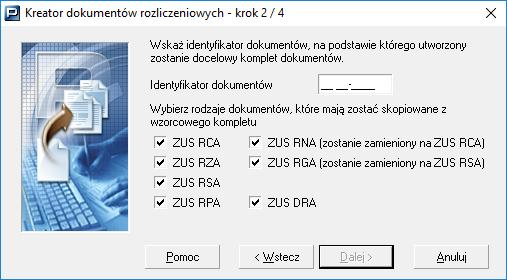 które pojawi się na ekranie (patrz Rysunek 72), wskaż identyfikator dokumentów.