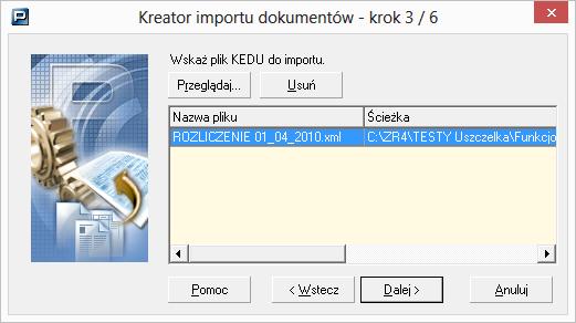 Rysunek 87. Okno dialogowe: Wybór rodzaju importu krok 2/6 4.