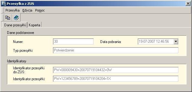Rysunek 155. Okno Przesyłka z ZUS (zakładka Dane przesyłki) Rysunek 156. Okno Przesyłka z ZUS (zakładka Koperta) 5.7.5.2 Filtrowanie przesyłek pobranych Funkcja w znacznym stopniu ułatwia przeglądanie przesyłek w obszarze roboczym Przesyłki pobrane.