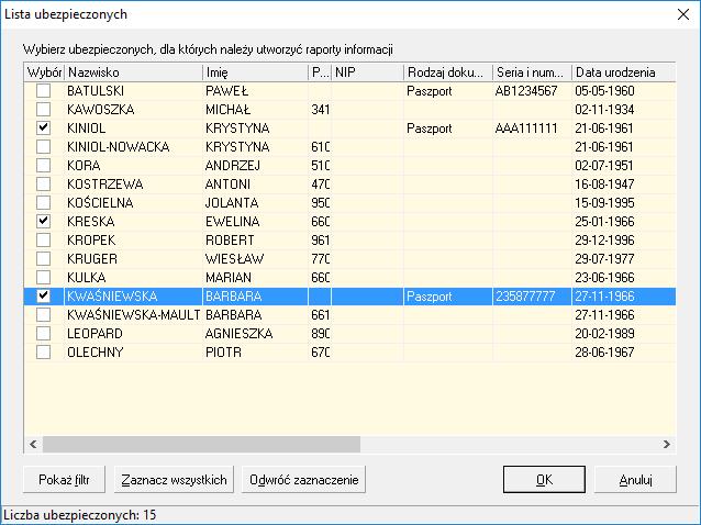 Rysunek 176.Okno dialogowe Kreator Informacji dla osoby ubezpieczonej krok 3/4 6.