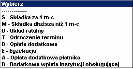 ZUS_51 Nr rachunku ZUS w zaleŝności od typu składki uŝytkownik ma do wyboru następujące numery rachunków: Typ wpłaty literowy symbol rodzaju wpłaty.