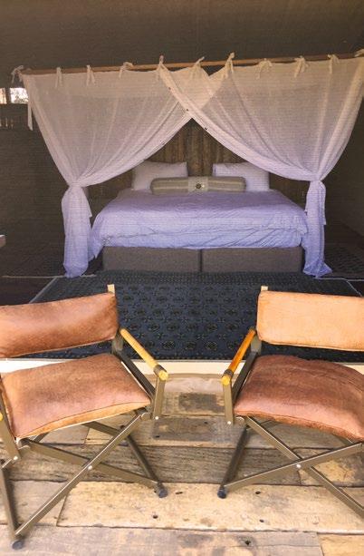 Each is under beige, flowing canvas, with canopy ceilings and open (yet netted) views of the river frontage, with Moroccan style influences throughout the décor.