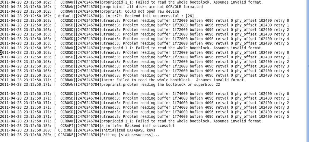 Błąd pojawiający się w pierwszym wierszu po komentarzu w pliku client jest omówiony pod adresem URL: http://kr.forums.oracle.