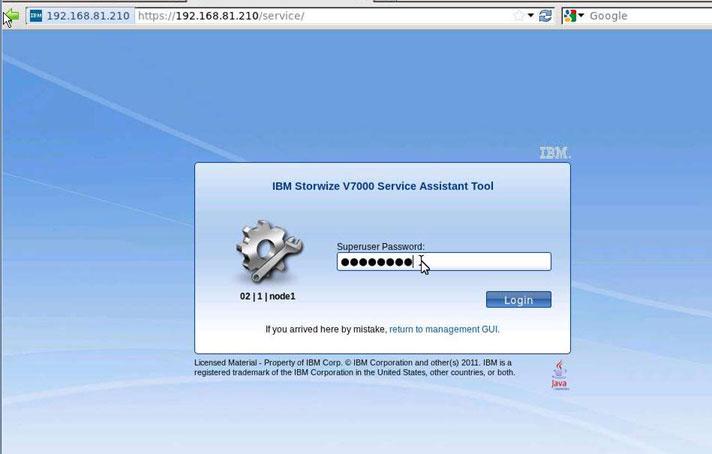 19. IBM Storwize V7000 Serice Assistant Tool 16. Error : Error 17. IBM Storwize V7000 192.168.