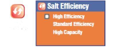 W podmenu System SizeSalt Efficiency można wybrać ustawienie: High Efficiency (wysoka efektywność - 6 funtów/ stopę sześć.