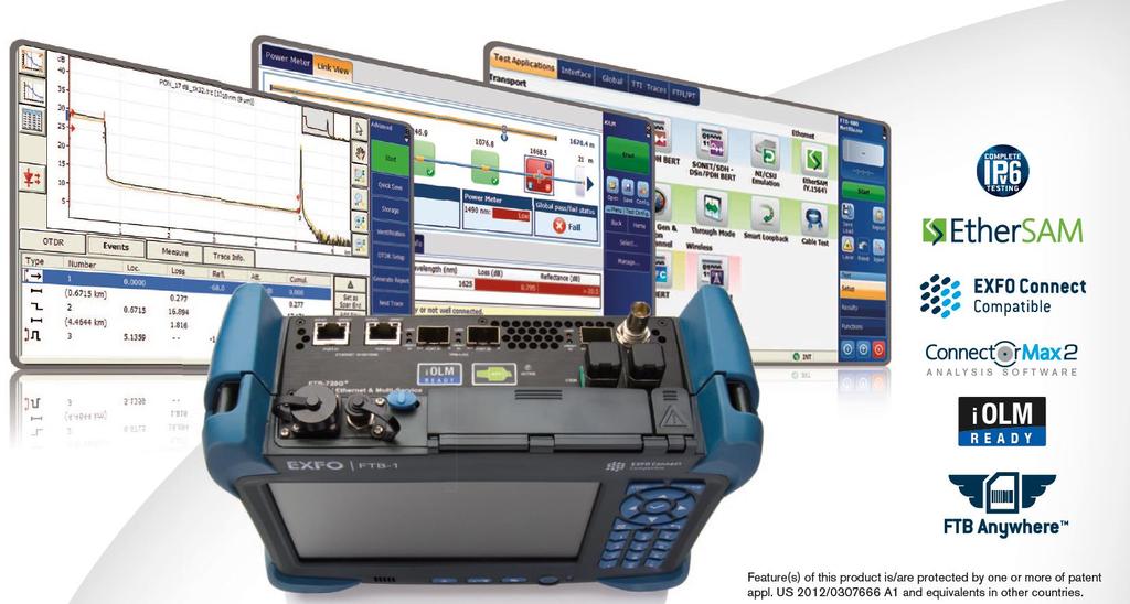 1564) i zestaw testów RFC 2544, generacja ruchu wielostrumieniowego, tryb Through i test BER Testowanie Carrier Ethernet OAM zgodne ze standardami MEF i