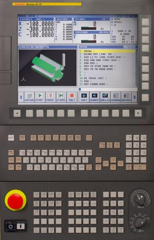 TBI SH 1000 (SK50) S t r o n a 5 Sterowanie Obrabiarki serii SH w standardzie posiadają oprogramowanie Fanuc 0iMF wraz z Manual Guide I.