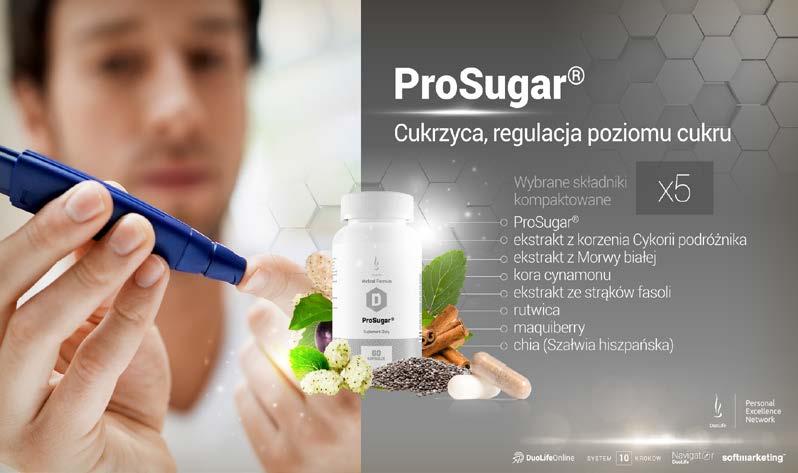 Duo Life ProSugar Duo Life ProSugar jest pomocny przy zwalczaniu przyczyn i objawów cukrzycy typu II.