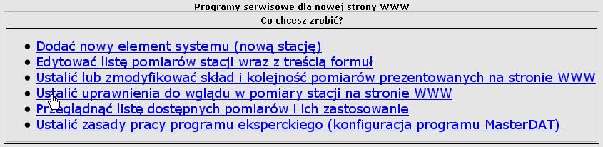 2. Widoczność pomiarów w zależności od uprawnień użytkownika Aplikacja służy do ustalania uprawnień