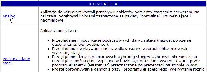 5. Analog Aplikacja służy do wizualnej kontroli przepływu pakietów pomiędzy stacjami a serwerem.