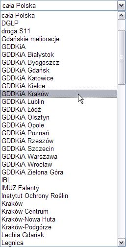 Po zalogowaniu pojawi się panel: Wybór