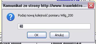 Usuwanie pomiaru Do usuwania pomiarów służy ostatnia kolumna listy.