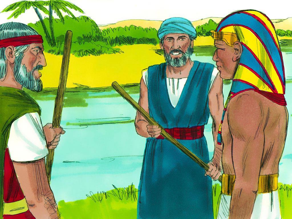 Wczesnym rankiem Mojżesz i Aaron poszli nad rzekę, aby obwieścić faraonowi Boże plany.