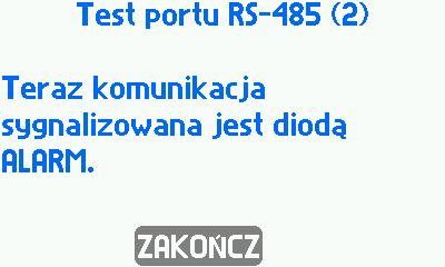 12. FUNKCJE TESTOWE Funkcja Obserw. portu RS-485 jest funkcją serwisową.