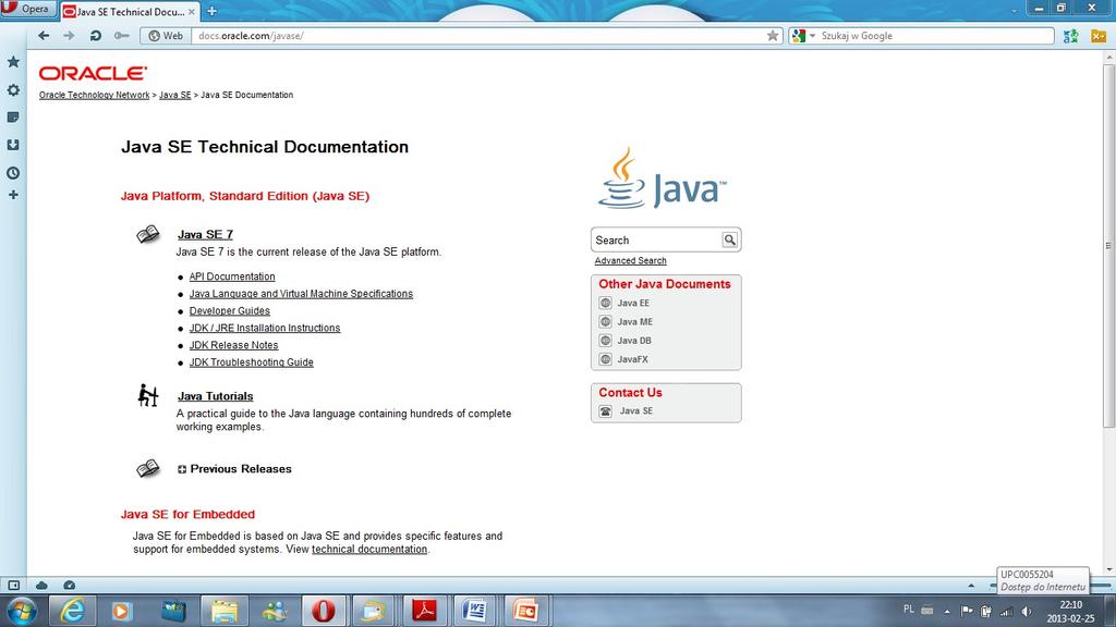 Dokumentacja on-line (javadoc):