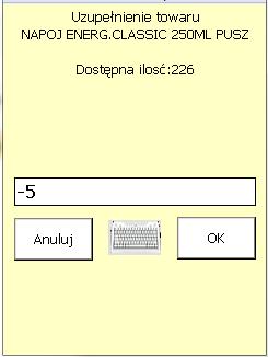 W każdej chwili możemy zmienić ilość towaru występującą na liście kompletacji, w tym celu należy ponownie nacisnąć na przycisk KOMPLETACJA.