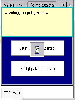 programie na PC wybrać kafelkę KOMPLETACJA W celu przesłania listy kompletacji na PC należy wcisnąć przycisk