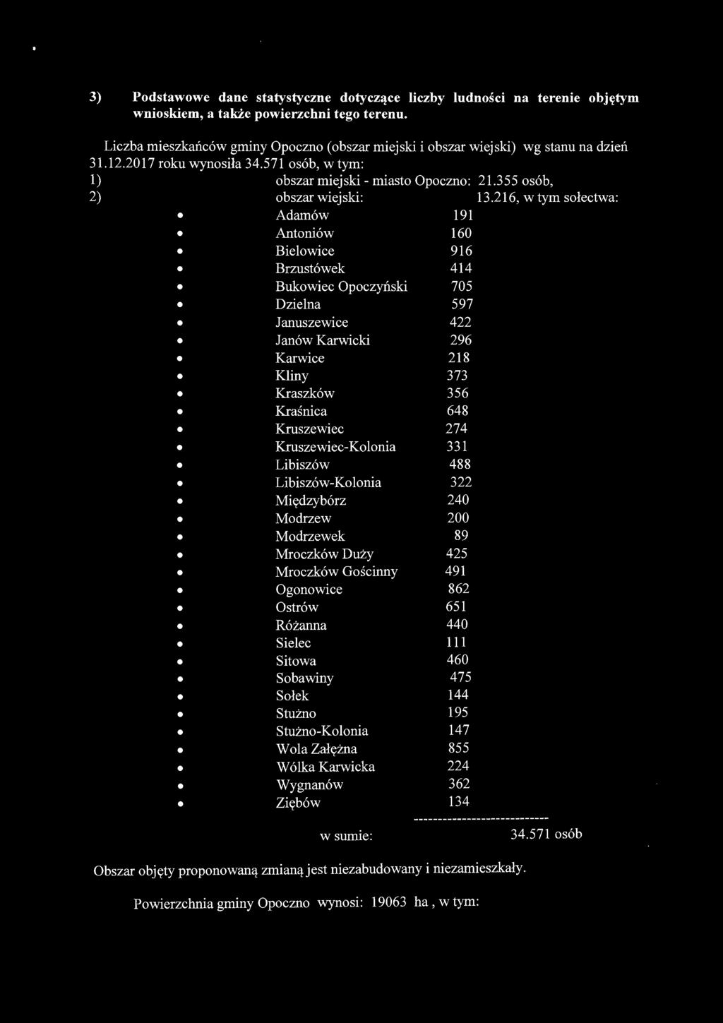 355 osób, 2) obszar wiejski: 13.