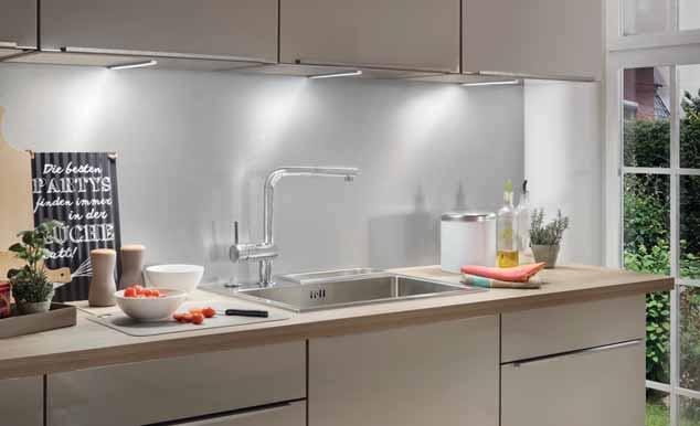 LED ADD-ON Mini Flat LED under cabinet luminaire with homogeneous planar light 40-60 cm Power supply track system Introduction Connection: LED transformer DC 24 V Life: L70/B10 60.