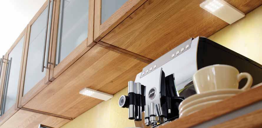 LED Slim-Pad Flat and powerful LED under cabinet luminaire 60-80 cm Connection: LED transformer DC 24 V Life: L70/B10 50.