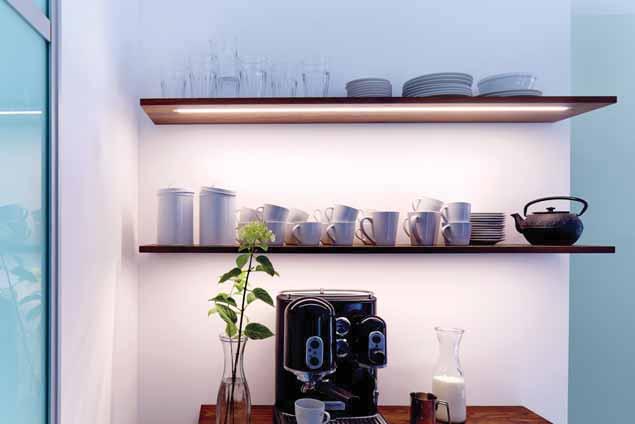 Dynamic LED IN-Stick SF Lean recessed LED luminaire with adjustable colour appearance Dynamic Connection: Life: Energy efficiency: LED transformer DC 24 V L70/B10 50.