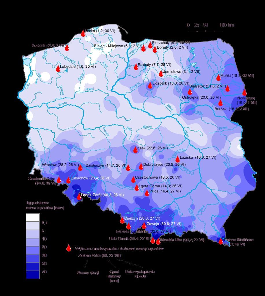maksymalne dobowe sumy opadów