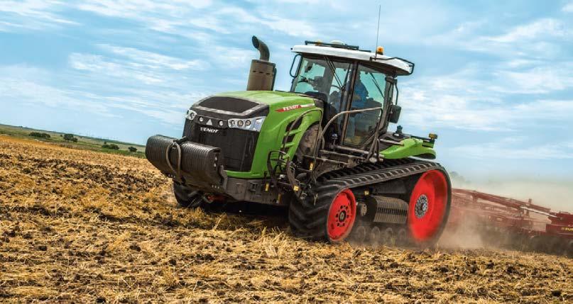 SZCZEGÓŁY WYPOSAŻENIA CIĄGNIKA GĄSIENICOWEGO FENDT 1100 MT Punkty odniesienia w dziedzinie przenoszenia moy: Ciąnik ąsieniowy. Duże koło napędowe przenosi mo do napiętyh ąsieni poprzez tarie.