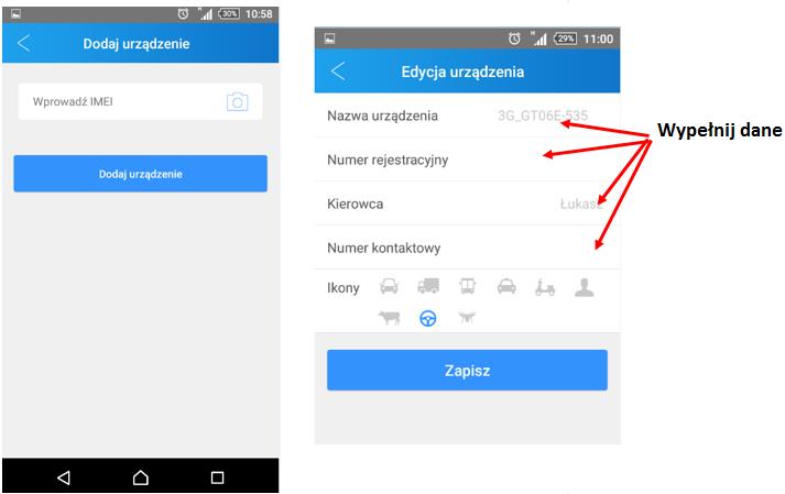 4) Aby dodać urządzenie należy prowadzić numer IMEI, który