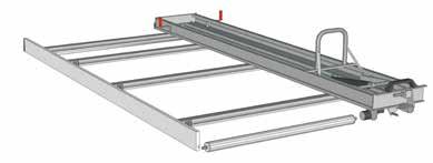 POS Portaescaleras dotado de: - barras de aluminio con anclajes y perfil de goma - bordo lateral de aluminio - rodillo de carga de aluminio - guia