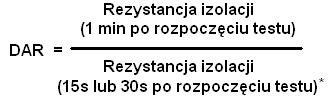 6.4.2 DAR Wskaźnik absorpcji dielektryka Pomiar DAR jest podobny do pomiaru PI. Jedyną różnicą jest szybkość otrzymania wyników pomiaru DAR w stosunku do pomiaru innych wskaźników, tzn.