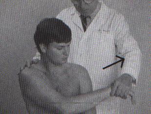 Crossed arm adduction Arm across chest as far as comfortably