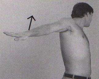 Abduction coronal plane Extend shoulder posteriorly Abduct