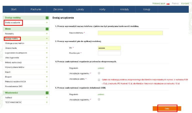 Rysunek 3: Formularz dodawania urządzenia Po użyciu przycisku Dodaj urządzenie, wyświetli się formatka dodawania urządzenia.