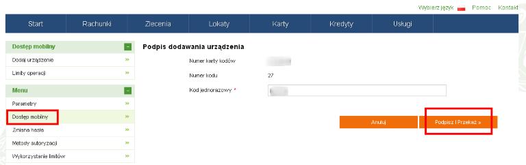 włączone uprawnienie) oraz zaakceptować regulamin opłaty za realizację przelewu ekspresowego dla Klientów (jeśli włączone uprawnienie dla przelewów BlueCash).