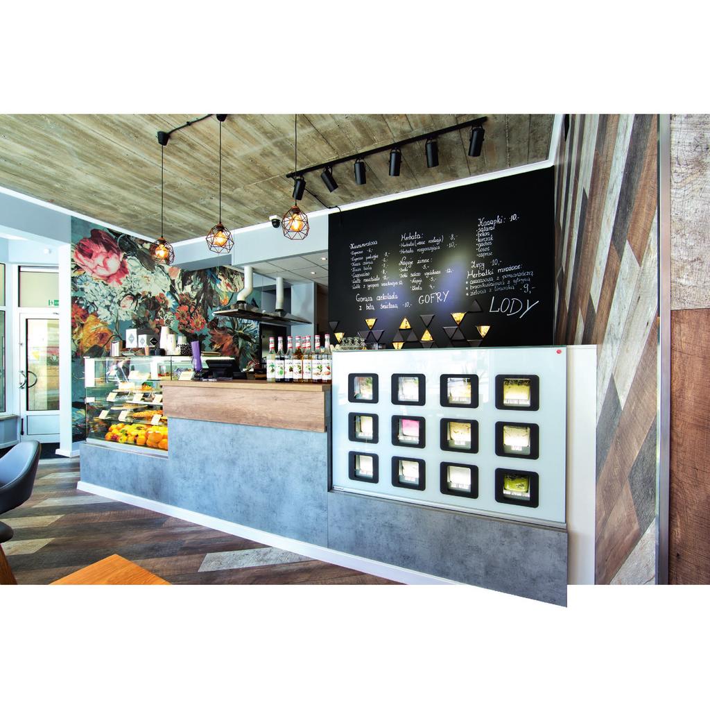 Modern style INSÙ will also look great in the urban interiors of cafes and ice cream parlours.