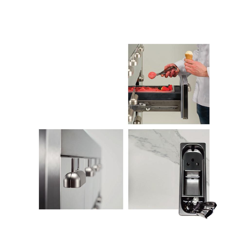 This function allows the operator to serve the ice cream in an ergonomic manner