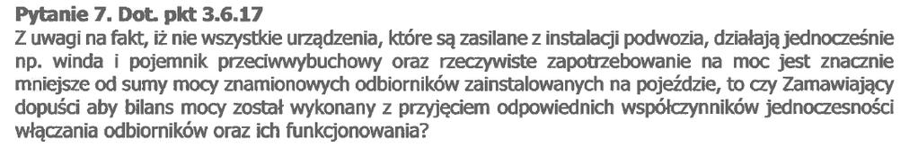 pojazdu a przedziałem II. Dot. Rozdz. V OPZ, pkt. 3.6.15. Pytanie 24.