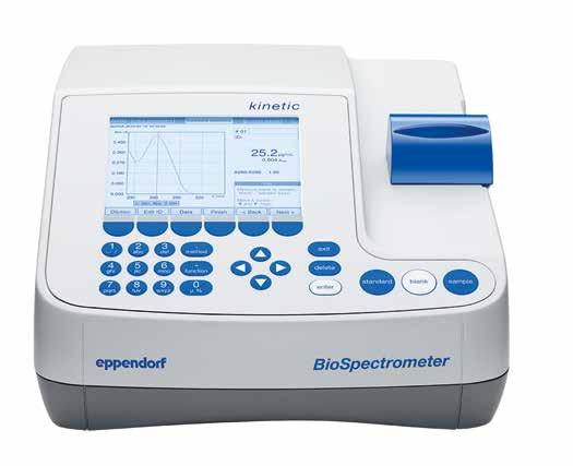 228 229 Eppendorf BioSpectrometer kinetic Eppendorf BioSpectrometer fluorescence PHOTOMETERS AND SPECTROMETERS Opis Eppendorf BioSpectrometer kinetic to rozwinięcie modelu Eppendorf BioSpectrometer