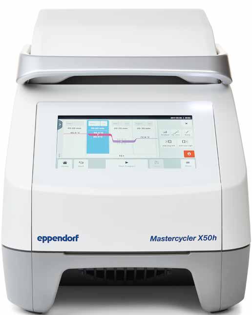 240 241 Mastercycler X50 Opis Seria Mastercycler X50 oferuje tempo zmian temperatury do 10 C/s i nadaje się idealnie do zastosowań rutynowych, a także zaawansowanych badań z dziedziny biologii