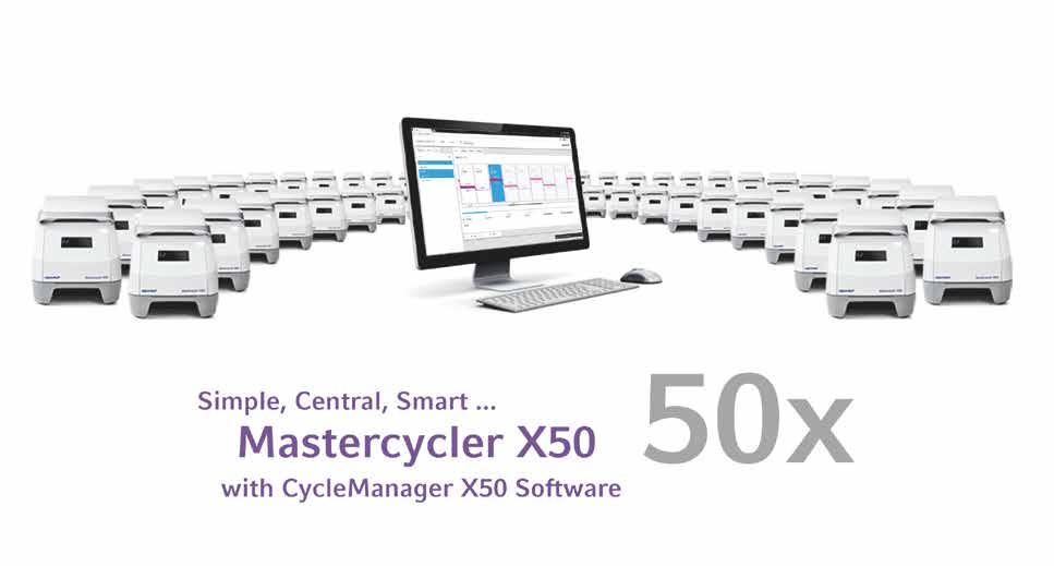 Oprogramowanie CycleManager X50 New Seria Mastercycler X50 obejmuje zarówno urządzenia z wygodnym w użyciu interfejsem z ekranem dotykowym, jak i urządzenia eco, które sterowane są zewnętrznie.