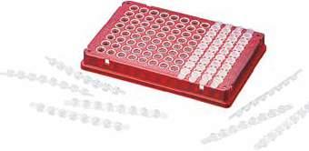 537 45,10 PCR CONSUMABLES Eppendorf PCR Tubes Cap Strips Eppendorf PCR Tubes > Osłonka na pokrywce chroniąca przed zanieczyszczeniem > Określona pozycja pokrywki dzięki specjalnemu zawiasowi > Duża