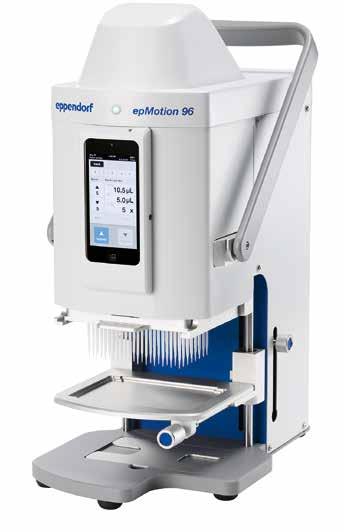 84 85 Liquid Handling Liquid Handling LIQUID HANDLING WORKSTATIONS epmotion 96 Cechy produktu > > Od 0,5 do 300 µl lub od 5 do 1 000 µl z użyciem jednego systemu > > Pipetowanie elektroniczne z