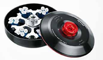 : 16 049 g (12 700 rpm) > Rotor z wychylnymi koszami na 24 probówka 1,5/2,0 ml > Aerozoloszczelny z pokrywą Eppendorf QuickLock >