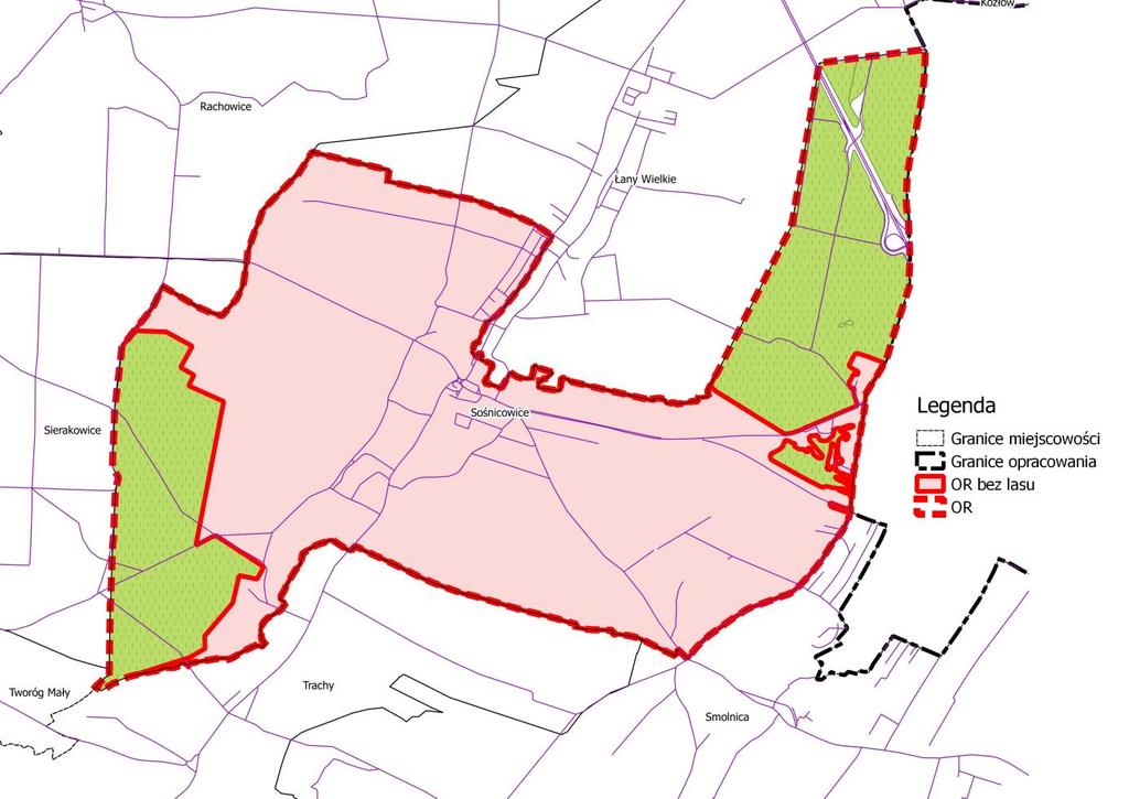 38 Obszar rewitalizowany obejmuje powierzchnię 8,17 km 2 (przyjęto, że Miasto Sośnicowice zostanie objęte częściowo rewitalizacją - zostaną tereny z przewagą funkcji mieszkaniowych wyłączone zostaną