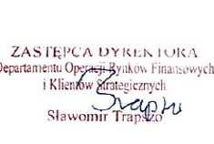 , jako Depozytariusz dla OPERA Specjalistycznego Funduszu Inwestycyjnego Otwartego oświadcza, że dane dotyczące stanów aktywów, w tym w szczególności aktywów zapisanych na rachunkach pieniężnych i