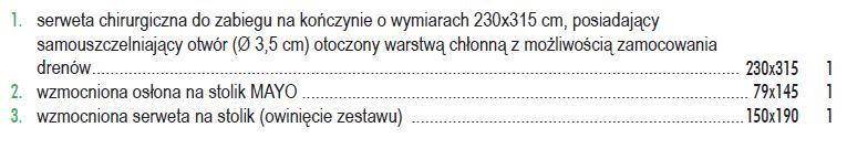 3 Czy Zamawiający dopuści sterylny zestaw do zabiegów na