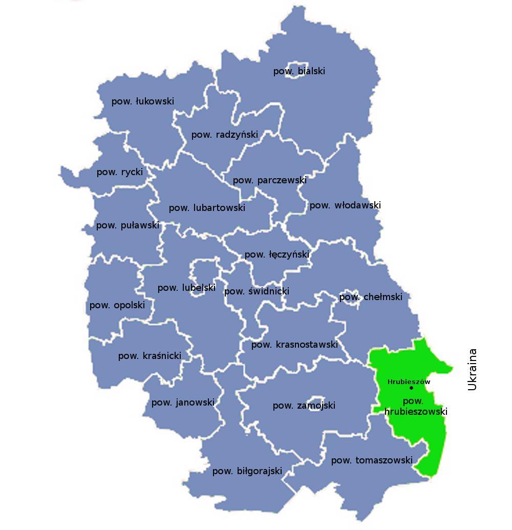II. DIAGNOZA SYTUACJI SPOŁECZNEJ POWIATU HRUBIESZOWSKIEGO 2.1. Charakterystyka powiatu Powiat hrubieszowski położony jest w południowo wschodniej części Województwa Lubelskiego. Od l stycznia 1999 r.