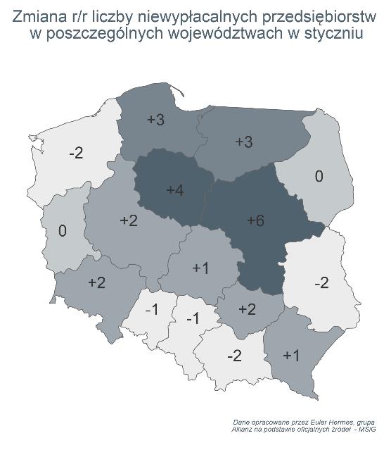 Źródło: Monitor Sądowy i Gospodarczy, dane przeanalizowane przez Euler Hermes z grupy Allianz Kontakt dla mediów EULER HERMES Grzegorz Błachnio +48 601 056 830 grzegorz.blachnio@eulerhermes.