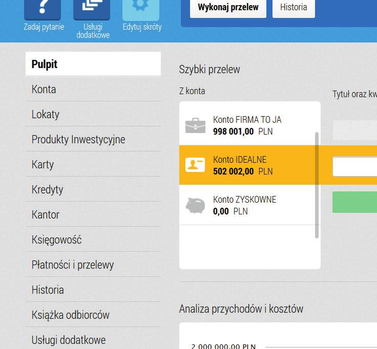 Aby przejść do usług Tax Care z Menu głównego, wybierz opcję Księgowość [].