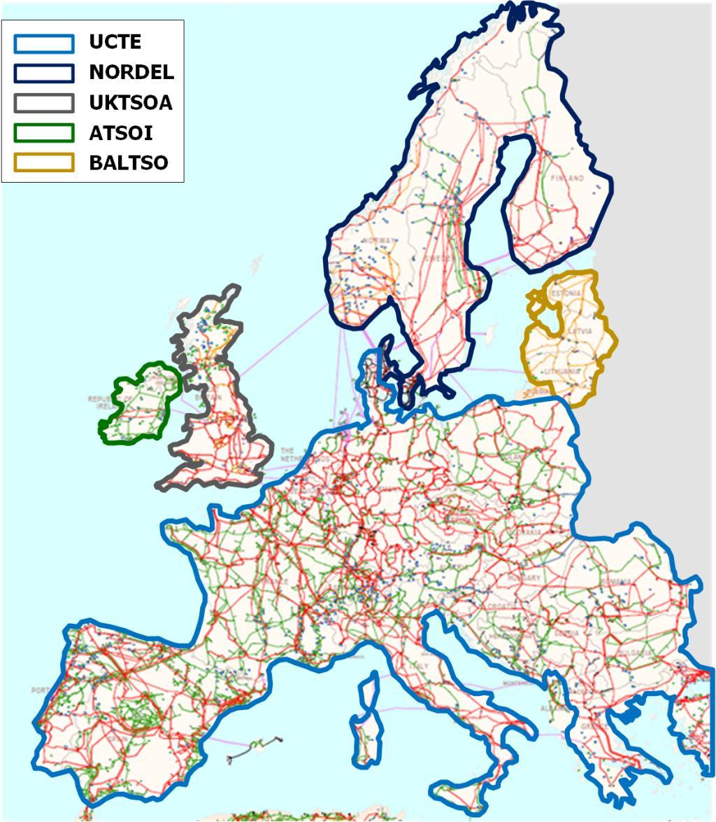 EUROPEJSKI SYSTEM ELEKTROENERGETYCZNY (UCPTE, ACER) Napięcia 750